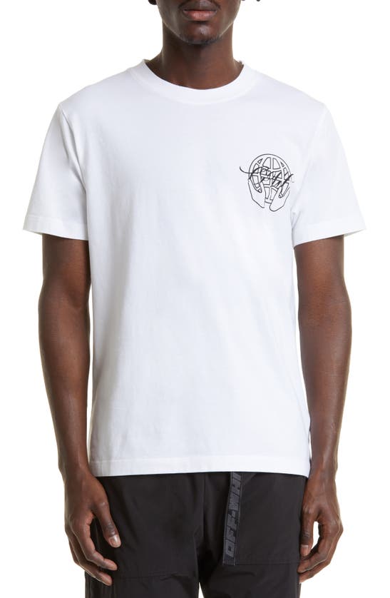 Off-white Off White Hand Arrow Slim Fit T Shirt In White/black