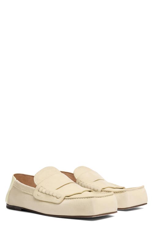 Shop Jacquemus Les Mocassins Carré Penny Loafer In Pale Yellow 205