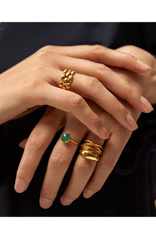 Monica Vinader Siren Semiprecious Stone Stacking Ring In Green Onyx/yellow Gold