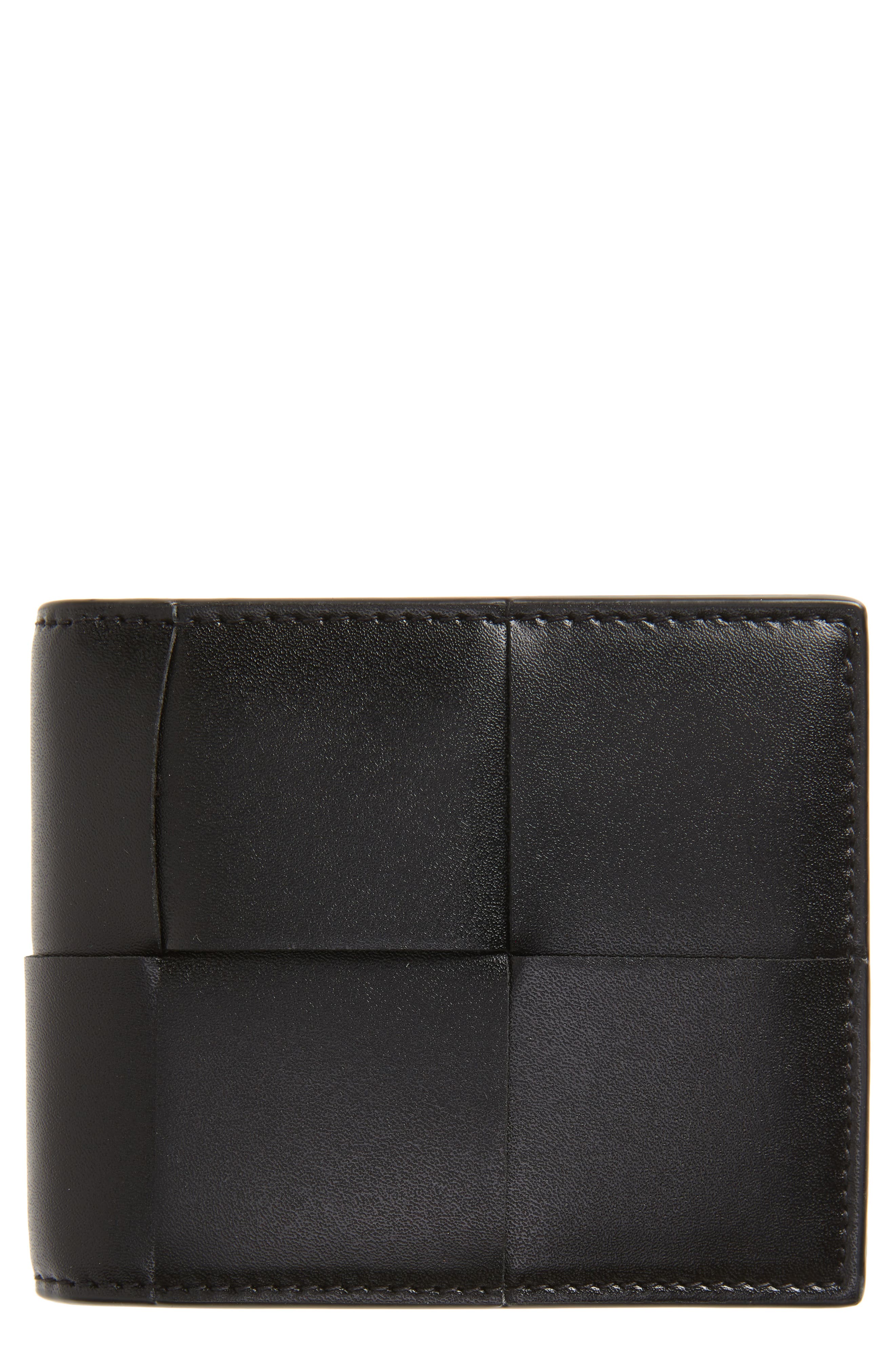Bottega Veneta Oversize Intrecciato Leather Bifold Wallet in Black