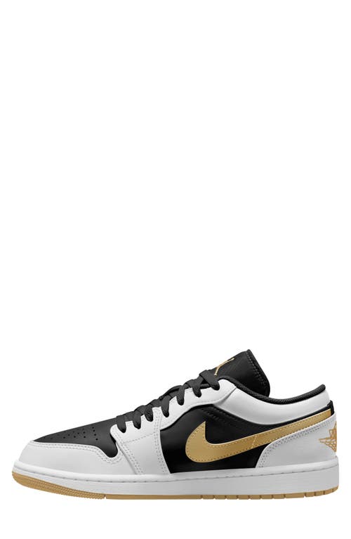 Shop Jordan Air  1 Low Sneaker In White/metallic Gold/black