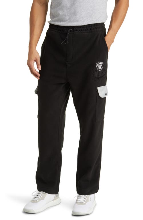 BOSS x NFL Fleece Cargo Track Pants Las Vegas Raiders Black at Nordstrom,