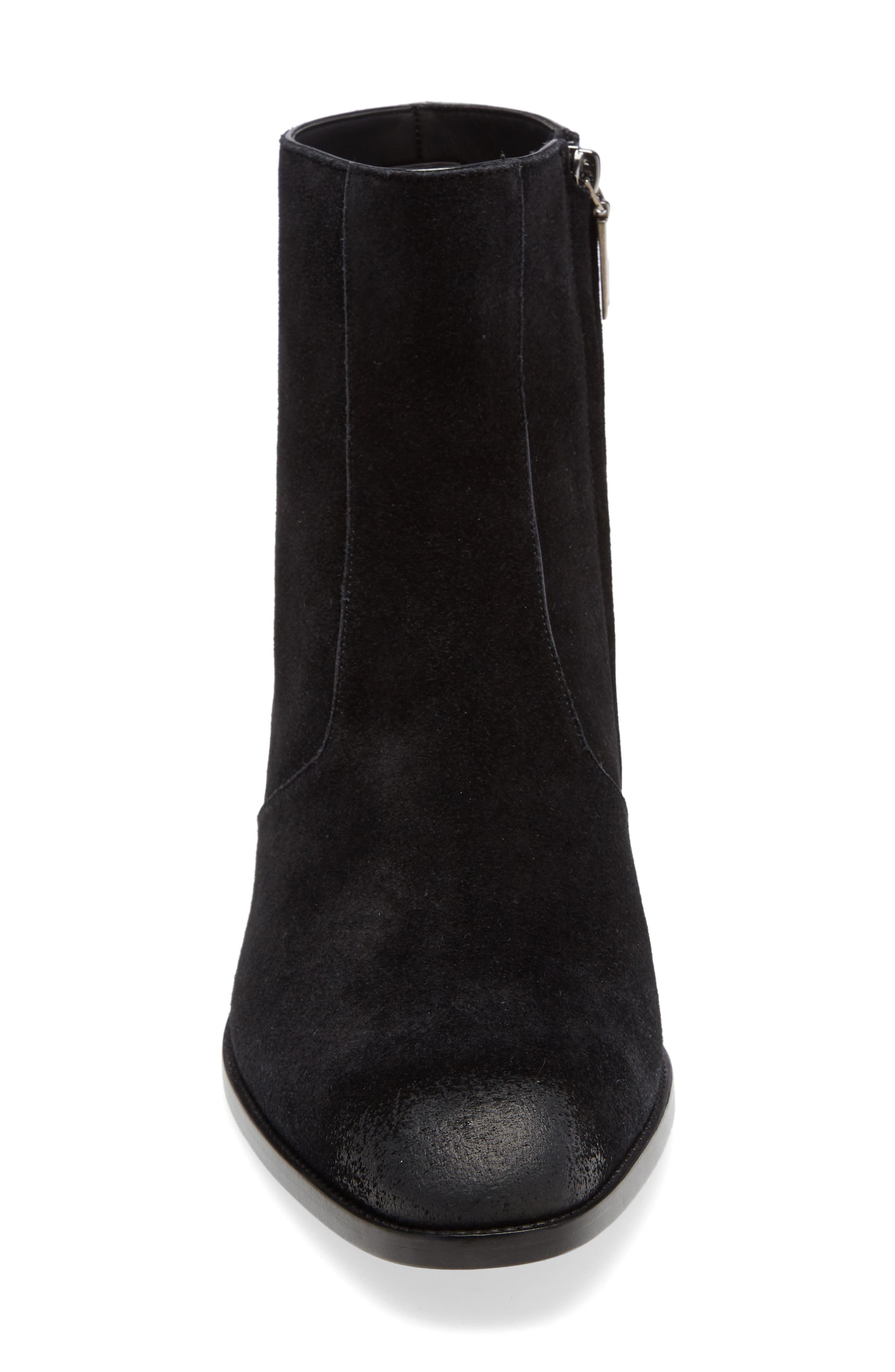 black suede zip boots