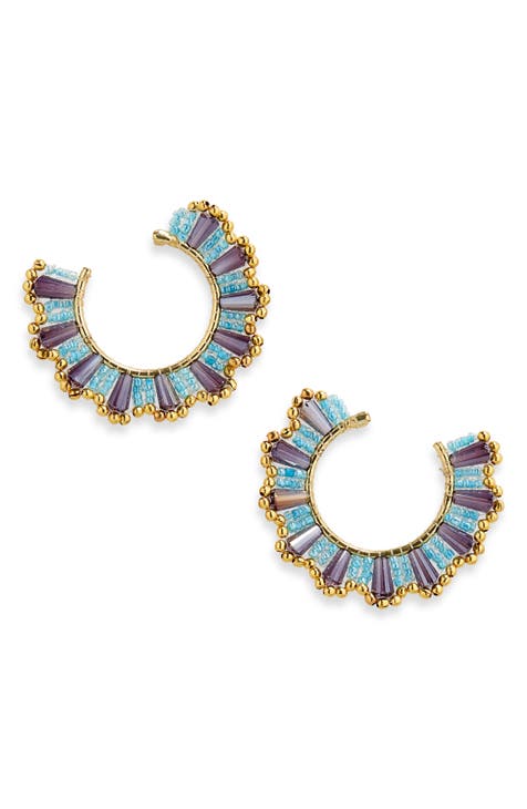 Beaded Hoop Earrings