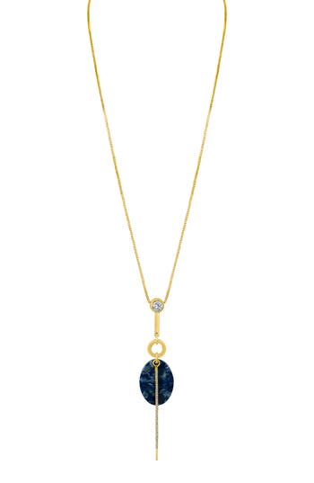 Shop Jardin Crystal & Imitation Stone Y-necklace In Blue/gold