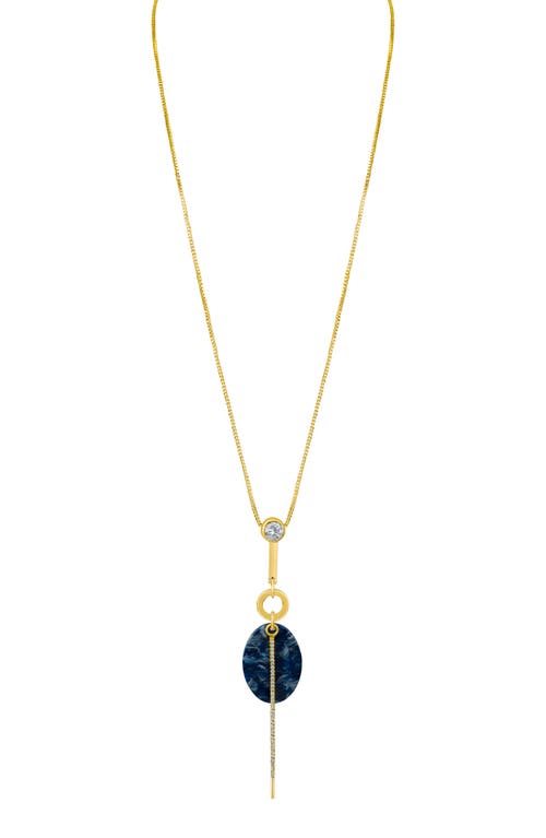 Shop Jardin Crystal & Imitation Stone Y-necklace In Blue/gold