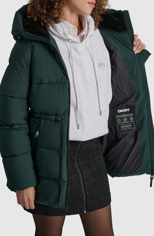 Dkny Stretch Puffer Jacket In Pine