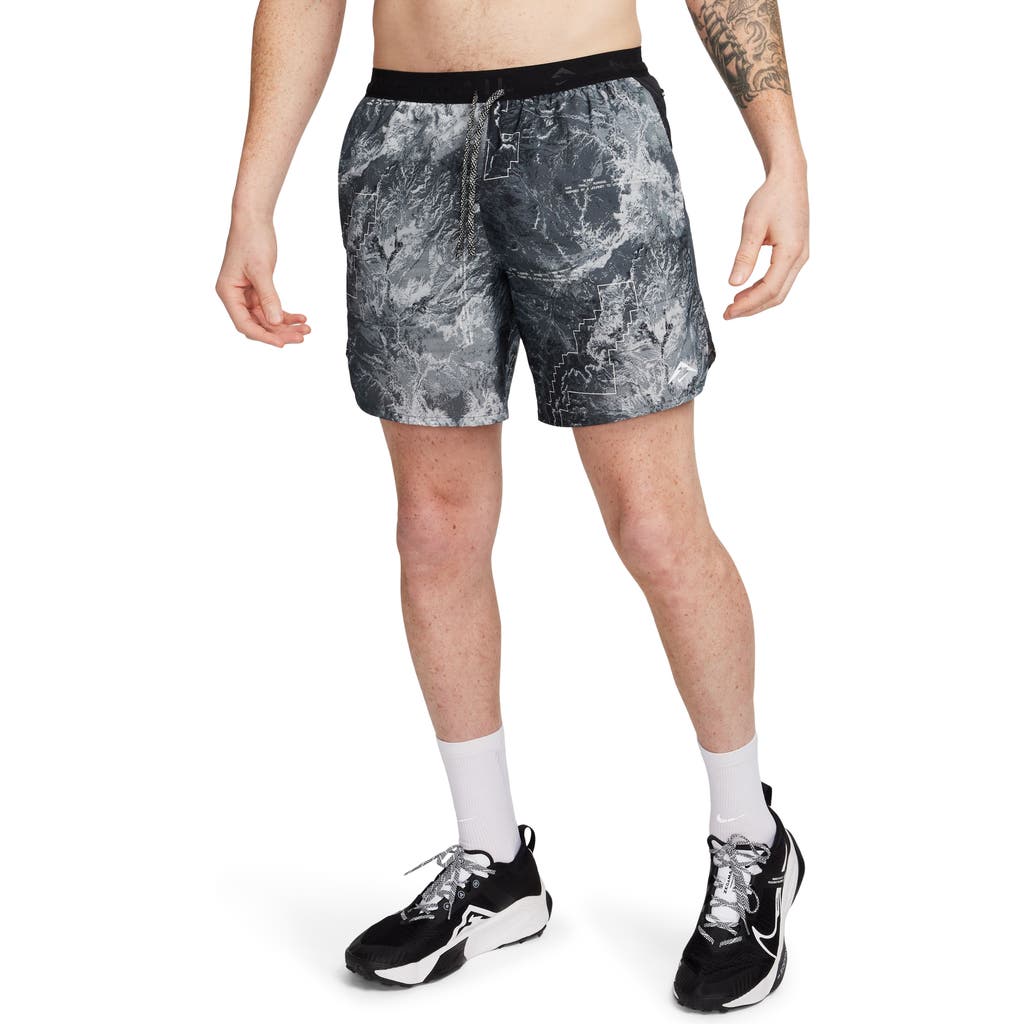 Nike Dri-fit 7-inch Brief Lined Trail Shorts In Black
