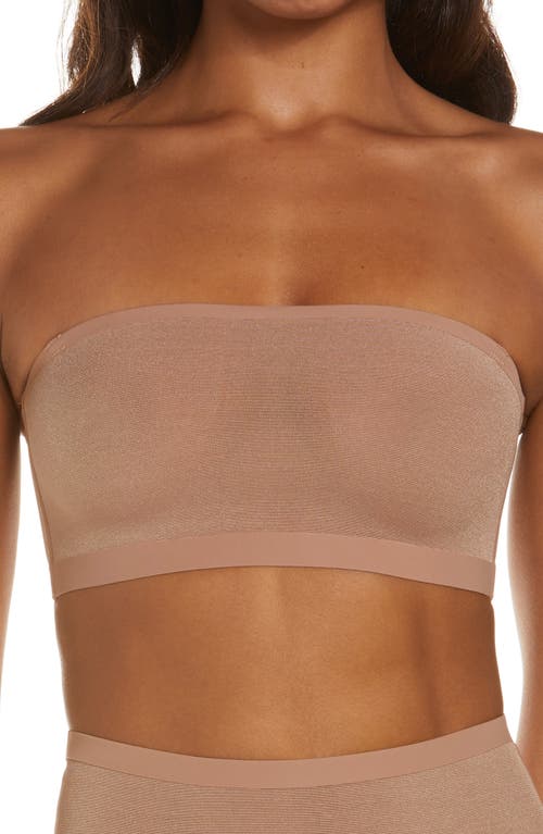 SKIMS Sheer Sculpt Bandeau Bralette in Sienna at Nordstrom, Size X-Small