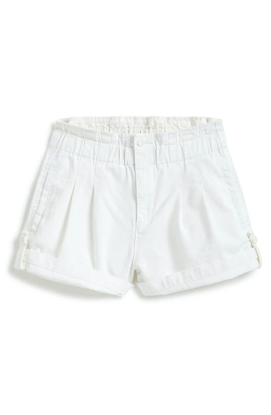 Shop Tractr Kids' Stretch Cotton Cuffed Shorts In White