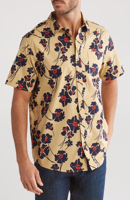 Hurley Salem Floral Button-up Shirt In Cream
