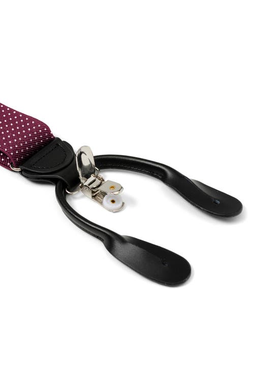 Cufflinks, Inc . Dot Pattern Adjustable Suspenders In Maroon