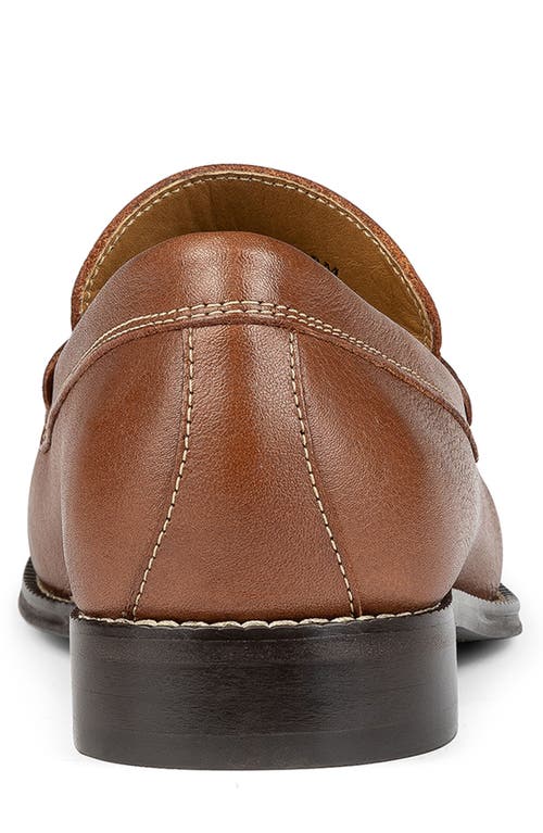 Donald Pliner Leather Penny Loafer In Whiskey