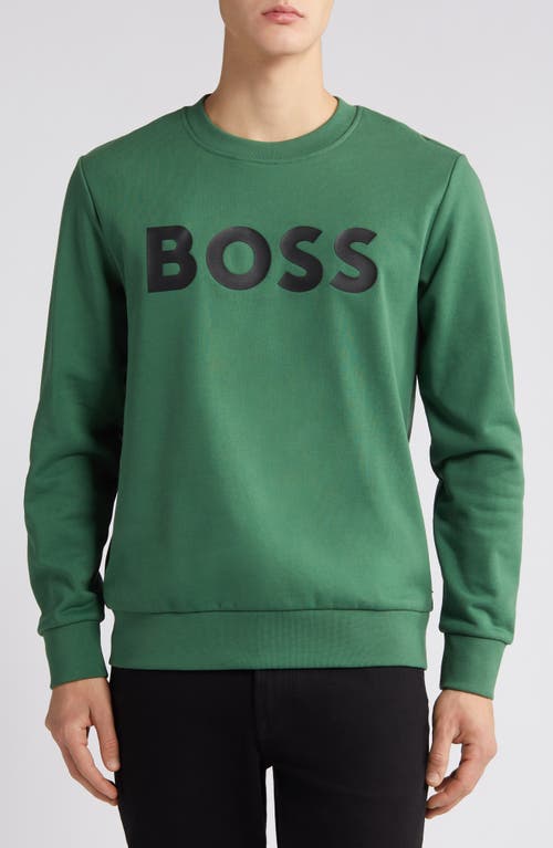 BOSS Soleri Logo Cotton Sweatshirt Open at Nordstrom