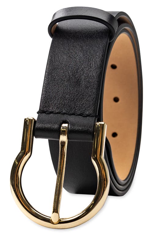 COLE HAAN COLE HAAN HINGED BUCKLE LEATHER BELT 