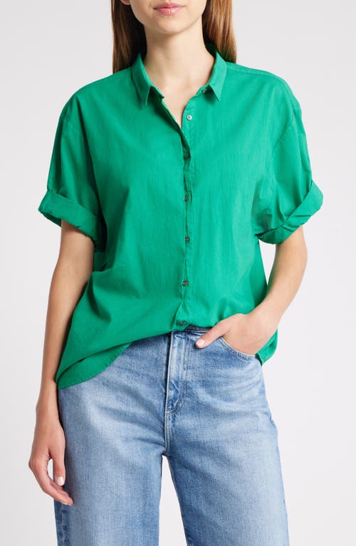 Shop Xirena Xírena Channing Cotton Shirt In Sea Green