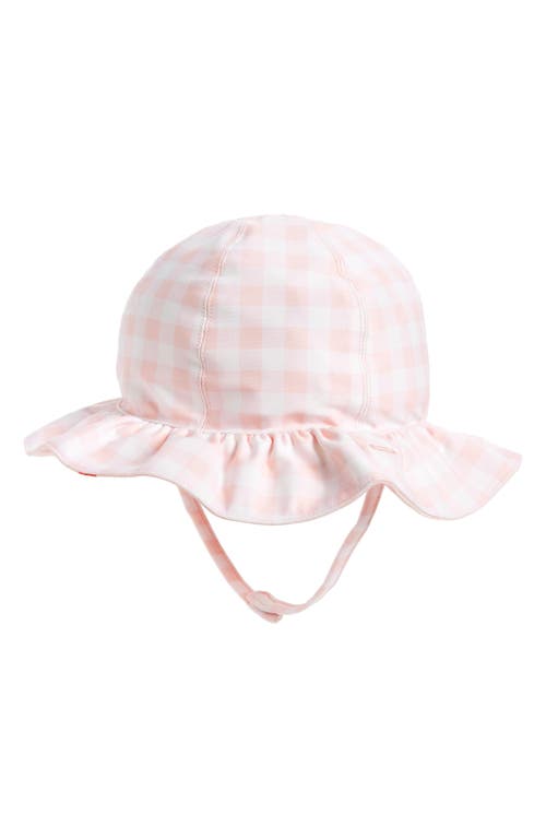 Tucker + Tate Reversible Ruffle Hat in Pink Cream Gingham- Berries