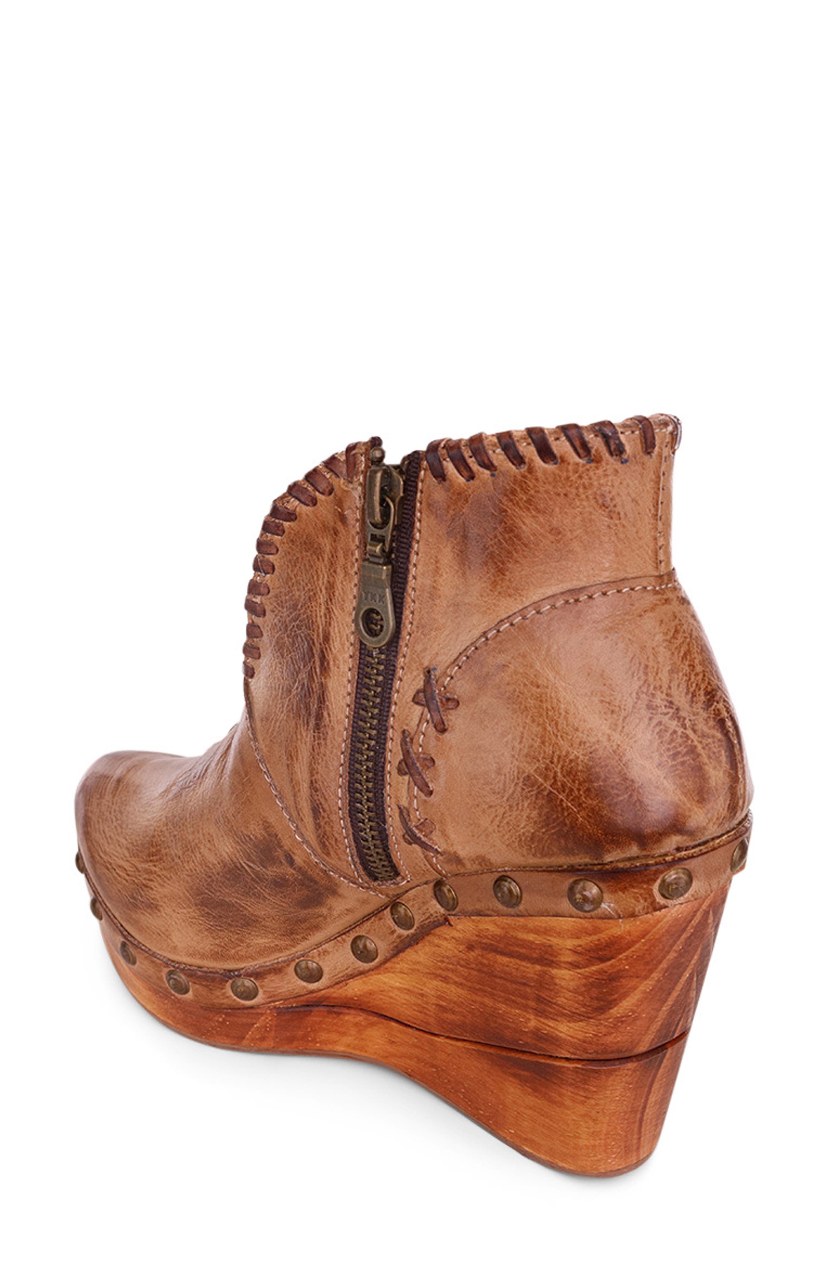Bed Stu Marina Wedge Bootie in Tan Teak Rustic