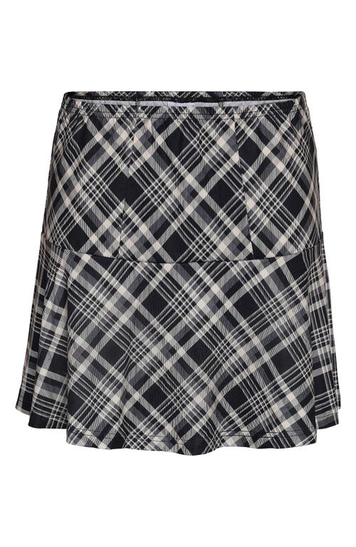 Shop Noisy May Destiny Jade Plaid A-line Miniskirt In Black Aop Grey Check