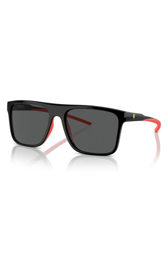 Shop Scuderia Ferrari X  58mm Square Sunglasses In Black