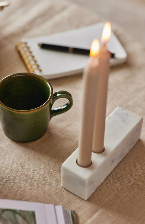 Shop Fleck Marble Candle Holder In White