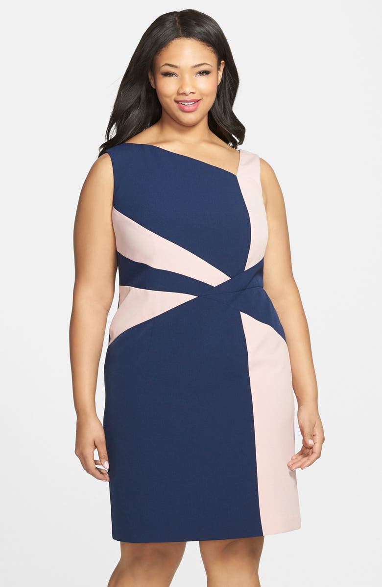 Adrianna Papell Colorblock Sheath Dress (Plus Size) | Nordstrom