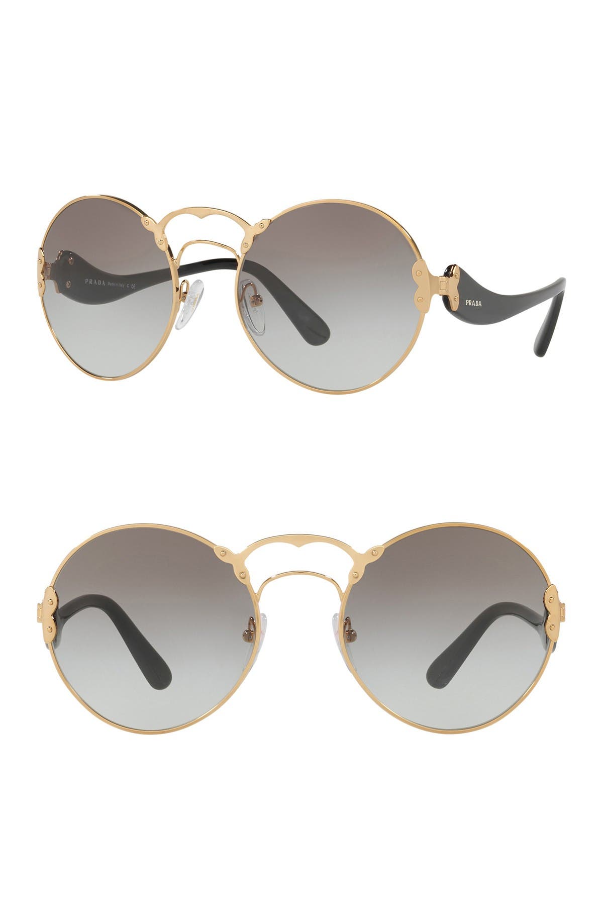 prada round catwalk 57mm sunglasses