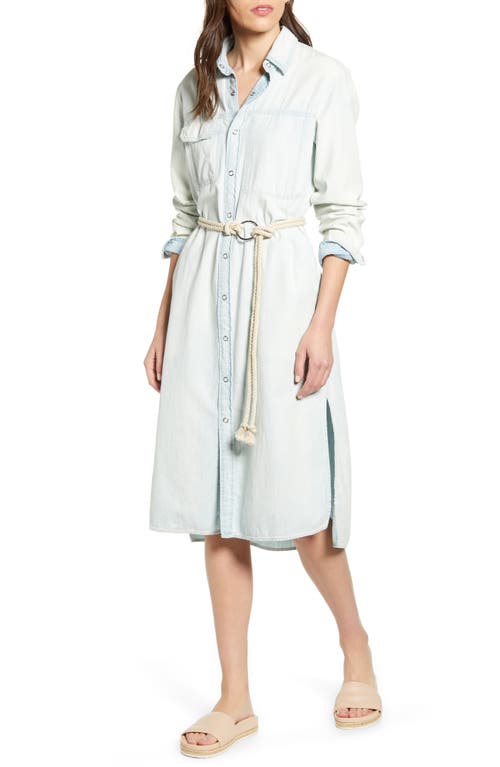 Shop Ag Taylor Long Sleeve Denim Shirtdress In Volte