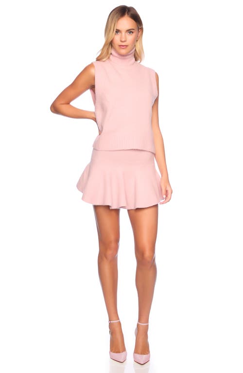 Shop Susana Monaco Mapache Flare Sweater Miniskirt In Waterlily