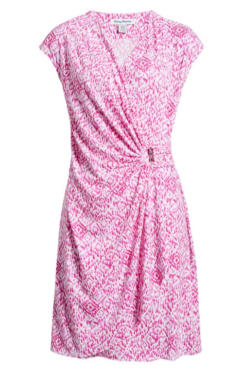 Tommy Bahama Clara Ocean Ikat Knit Faux Wrap Dress Orchid Berry at Nordstrom,