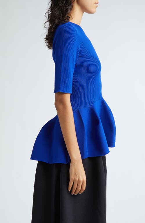 Shop Cfcl Pottery Rib Peplum Top In Blue