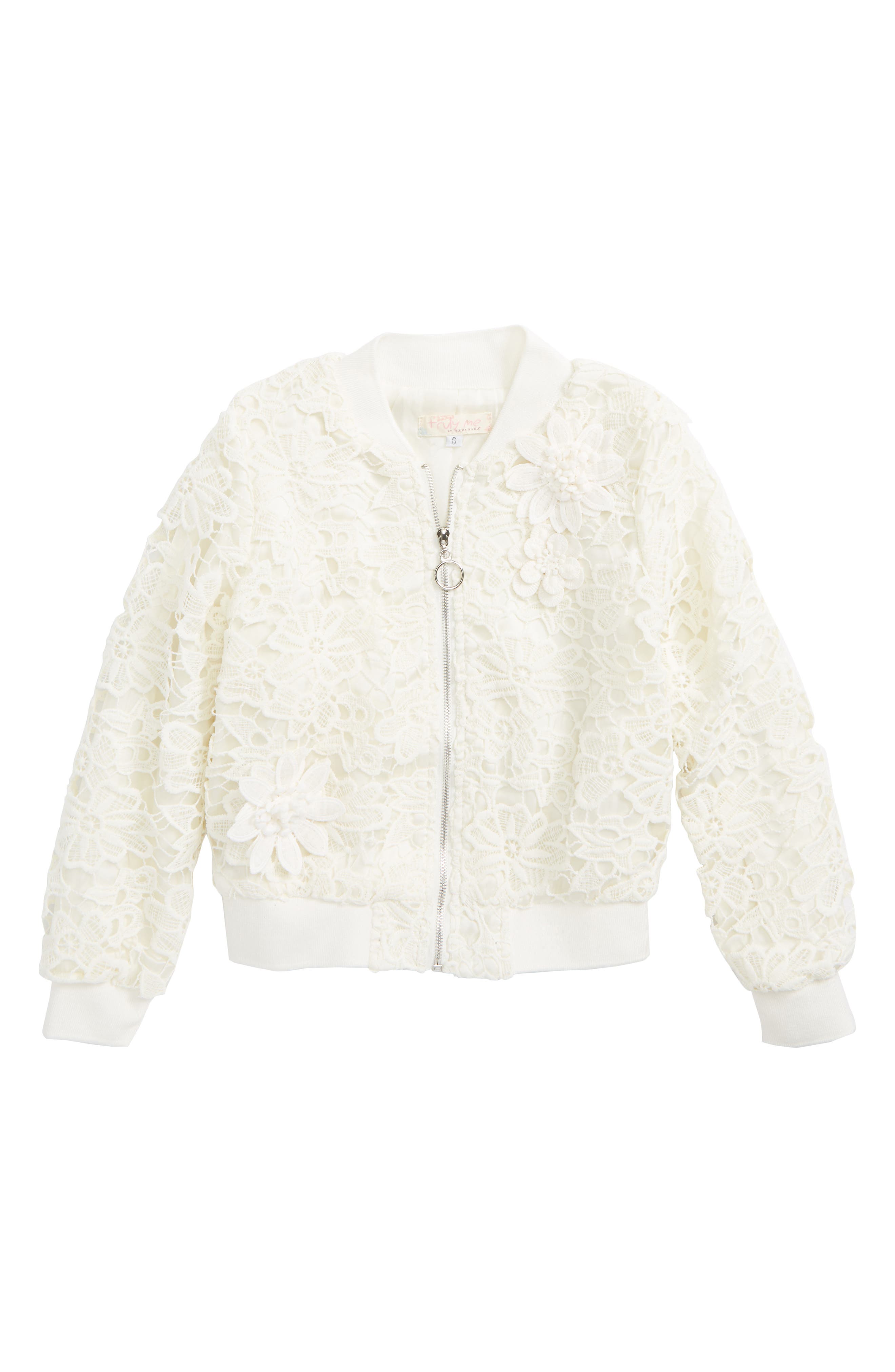 white lace bomber jacket