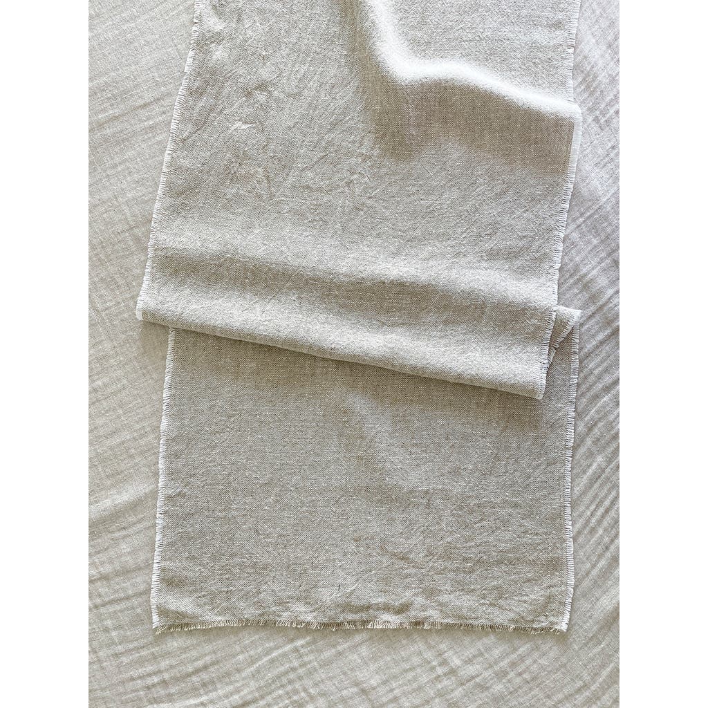 Anaya So Soft Linen Table Runner In Beige