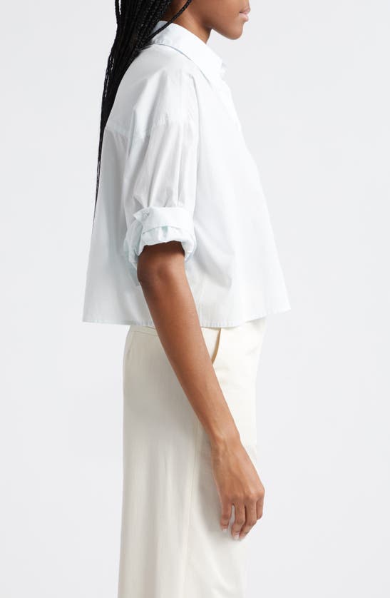 TWP TWP NEXT EX COTTON BUTTON-UP CROP SHIRT 