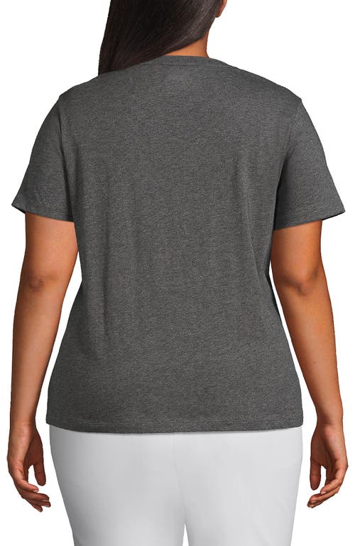Lands' End Relaxed Supima Cotton Crew Neck T-shirt In Charcoal Heather