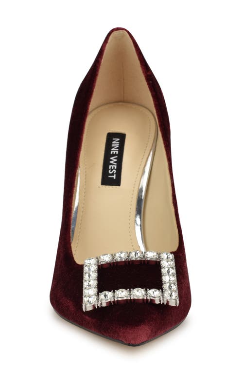 Shop Nine West Franny Pointed Toe Pump In Dark Red