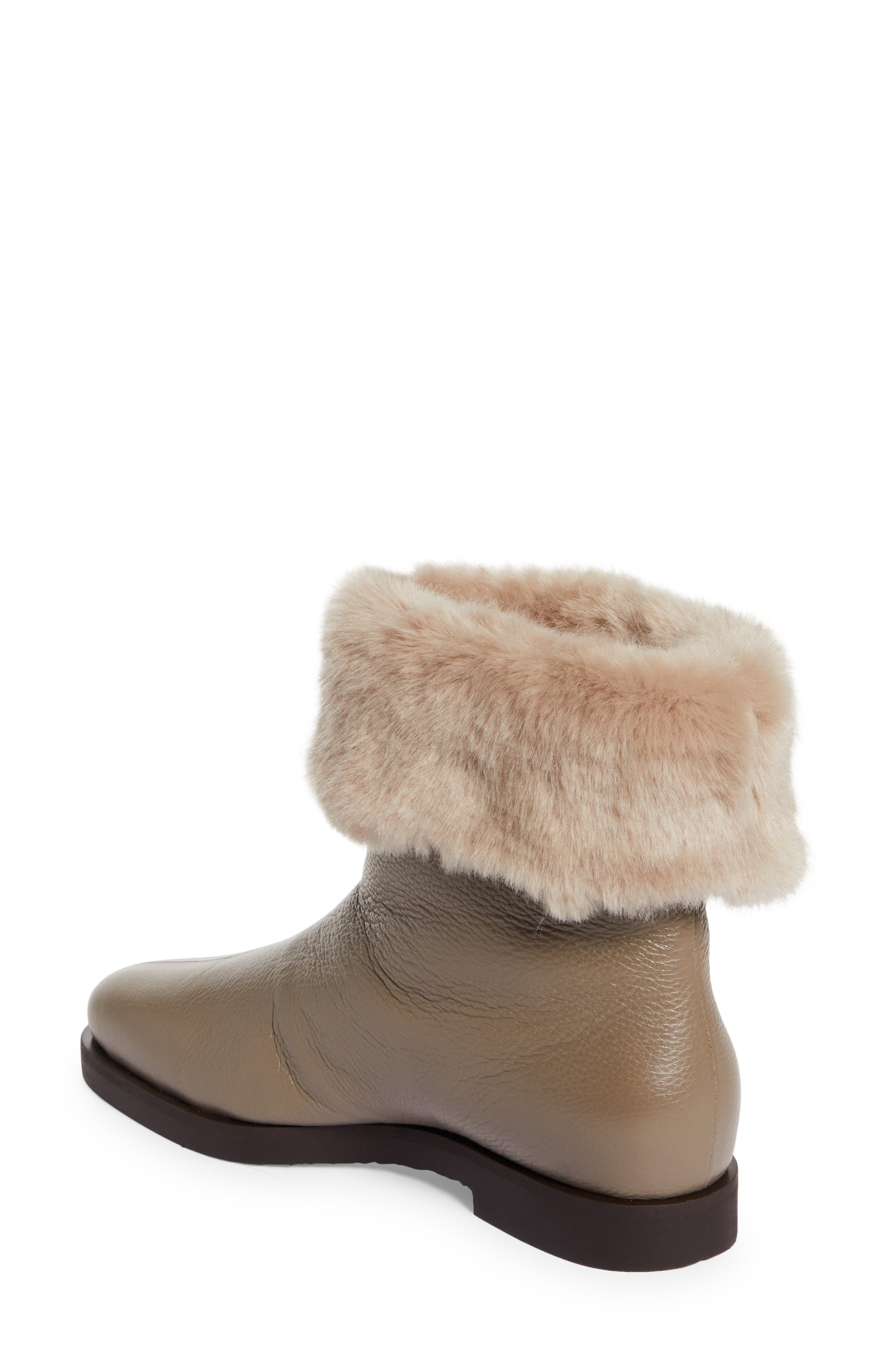The Off-Duty faux fur-lined leather boots in brown - Toteme