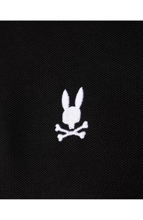 Psycho Bunny Kids' Kent Tipped Long Sleeve Cotton Polo In Black