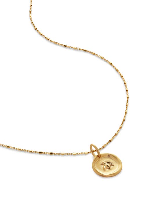Monica Vinader Gp Bee Pendant Charm Necklace Set In 18ct Gold Vermeil