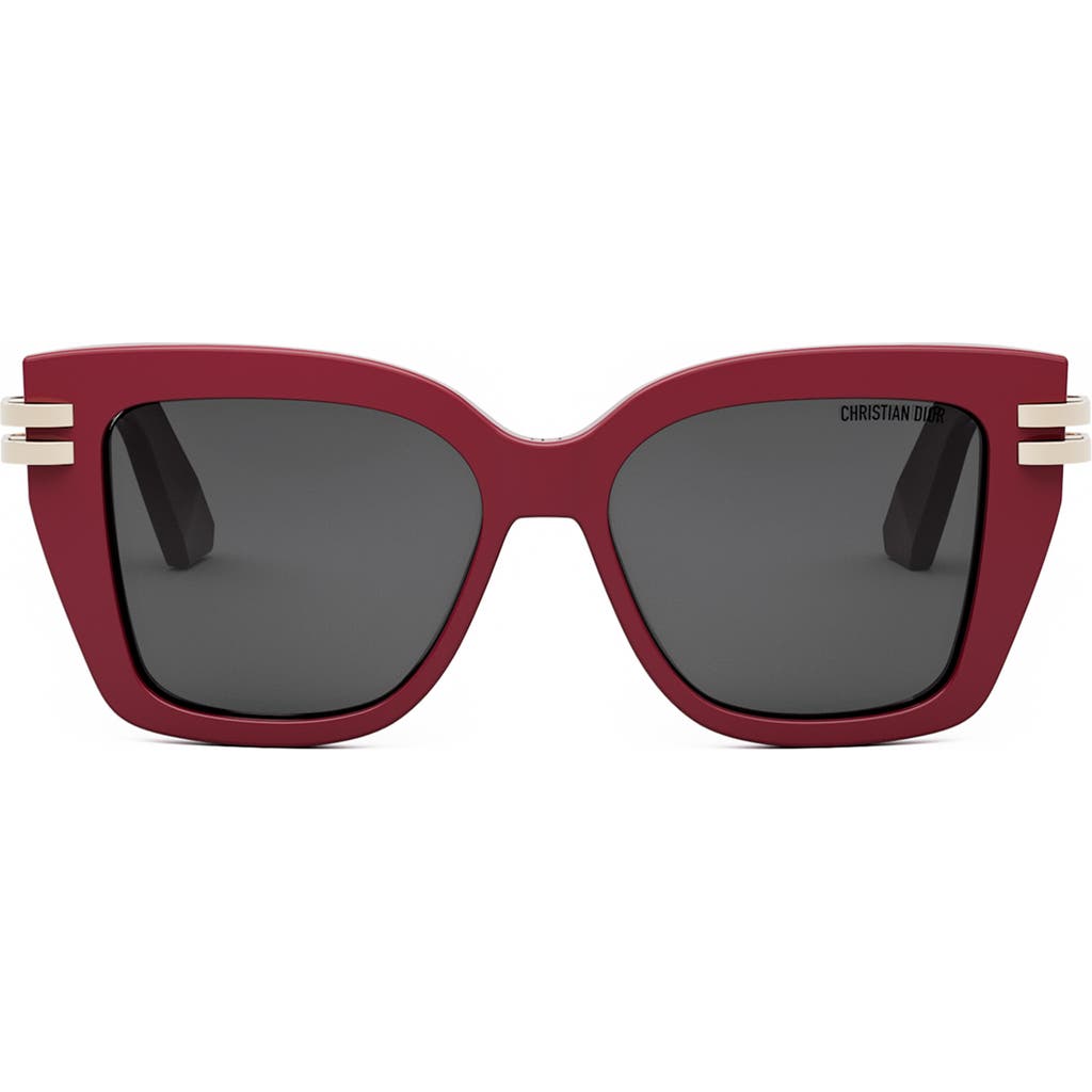 Dior C S1i 52mm Square Sunglasses In Shiny Red/smoke