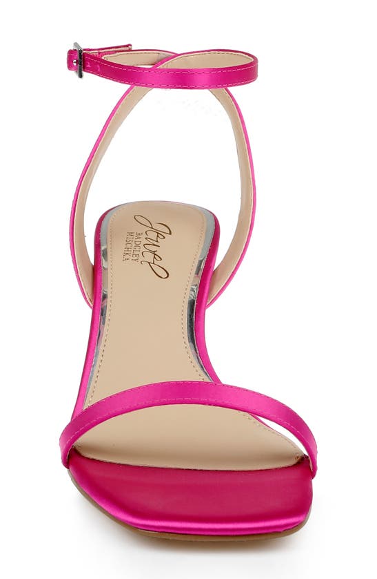 Jewel Badgley Mischka Women's Charisma Ii Kitten Heel Evening Sandals In Pink Satin