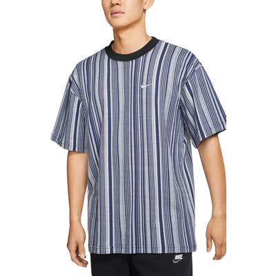 Nike Archival Stripe Cotton T-Shirt, Blue