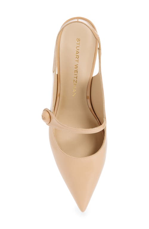 Shop Stuart Weitzman Pointed Toe Slingback Pump In Adobe