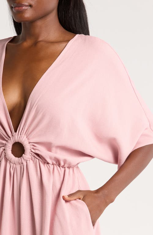 Nordstrom Plunge Neck Jumpsuit In Pink Zephyr