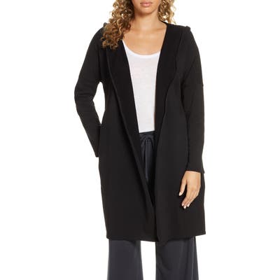 Groceries Apparel Organic Cotton Fleece Hooded Cardigan, Black