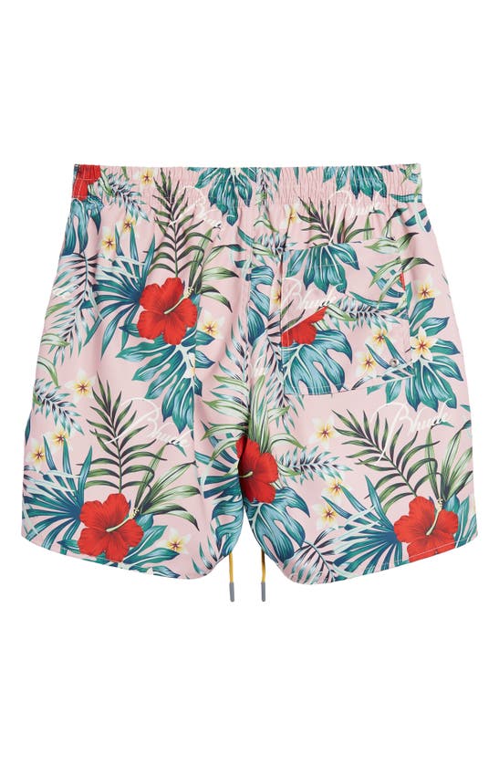 Rhude Pink Tropical Swim Shorts In Mauve Multi | ModeSens