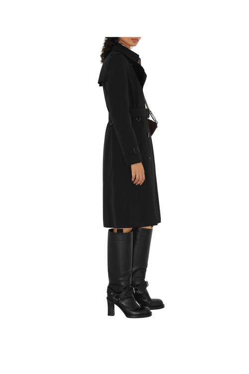 Burberry Long Chelsea Heritage Trench Coat In Black