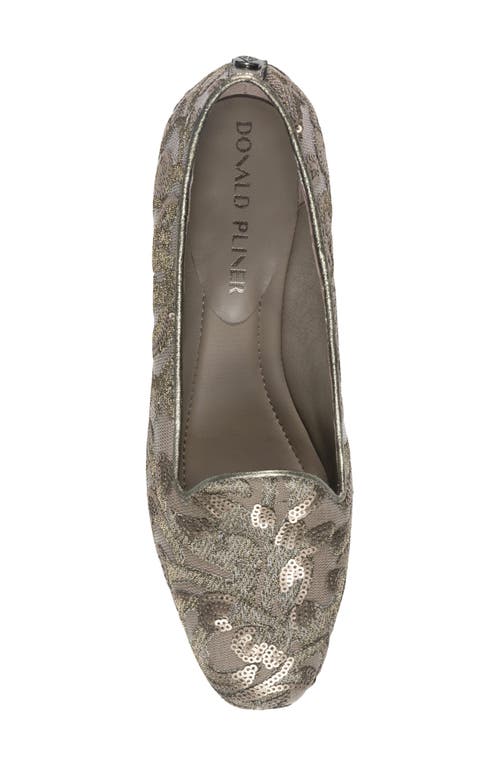 Donald Pliner Reena Sequin Embellished Loafer Flat In Pewter