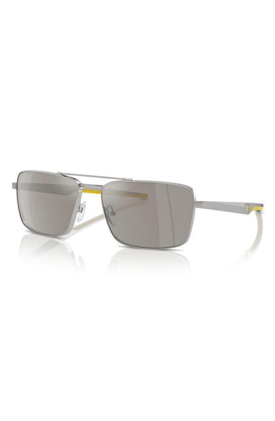 Shop Scuderia Ferrari X  60mm Rectangular Sunglasses In Grey Mirror