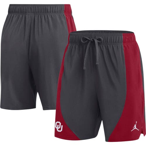 Men's Jordan Brand Charcoal Oklahoma Sooners Performance Practice Shorts